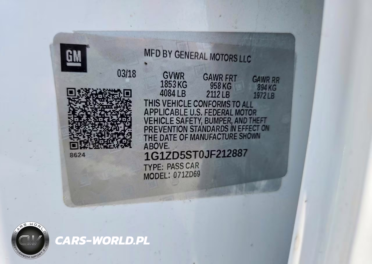 2018 Chevrolet Malibu Lt VIN:1G1ZD5ST0JF212887 - 12