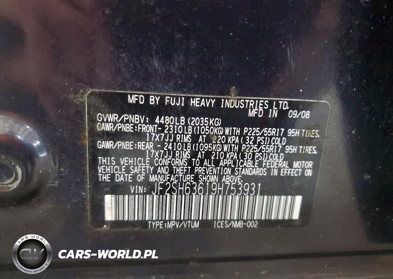 2009 Subaru Forester 2.5X Premium VIN:JF2SH63619H753931 - 13