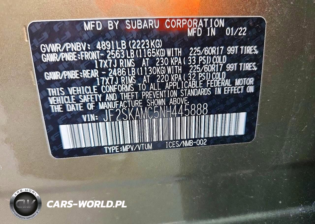2022 Subaru Forester Wilderness VIN:JF2SKAMC5NH445888 - 13