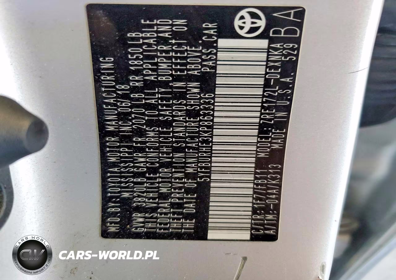 TOYOTA COROLLA VIN:5YFBURHE3KP863336 - 12