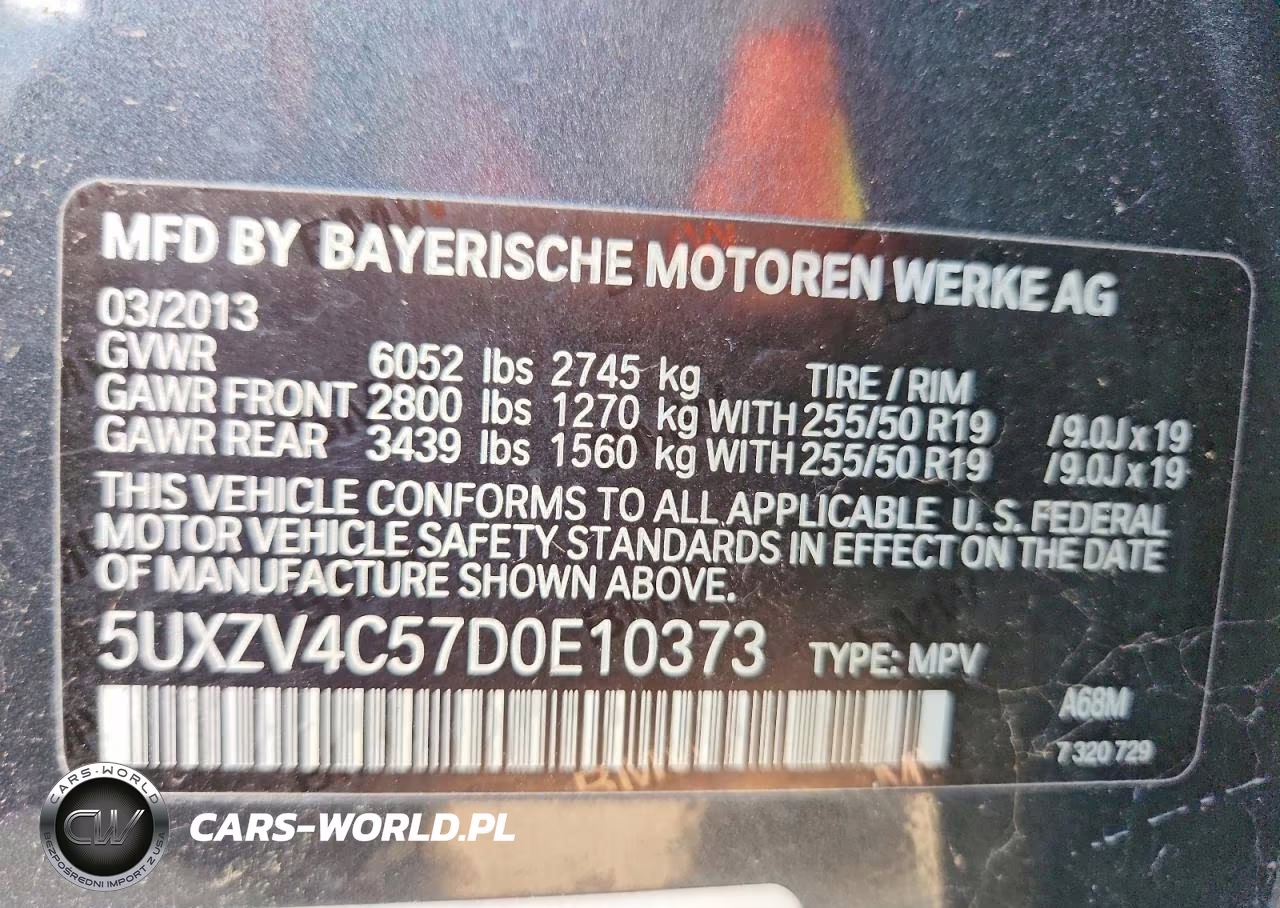 2013 BMW X5 xDrive35I VIN:5UXZV4C57D0E10373 - 12
