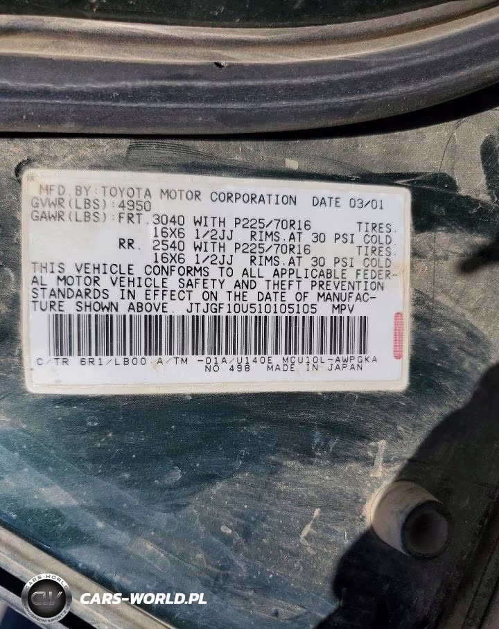 2001 Lexus Rx 300 VIN:JTJGF10U510105105 - 13