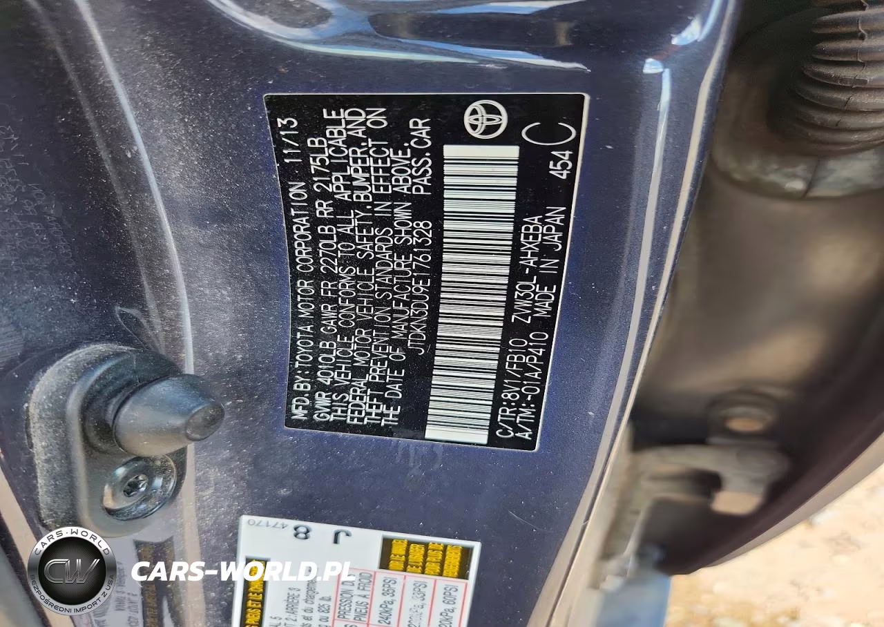 2014 Toyota Prius Two VIN:JTDKN3DU9E1761328 - 12