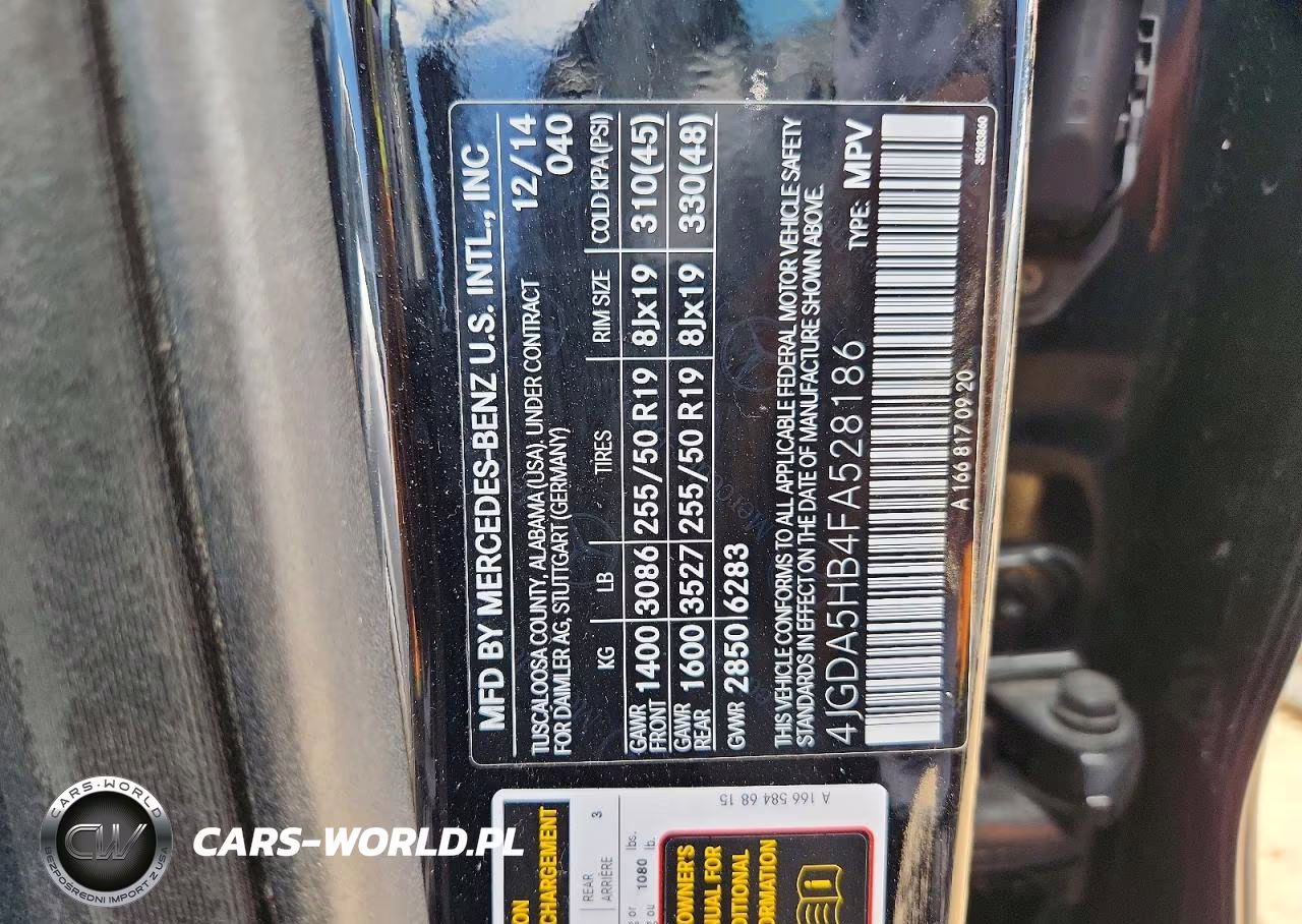 2015 Mercedes-Benz Ml 350 4Matic VIN:4JGDA5HB4FA528186 - 12