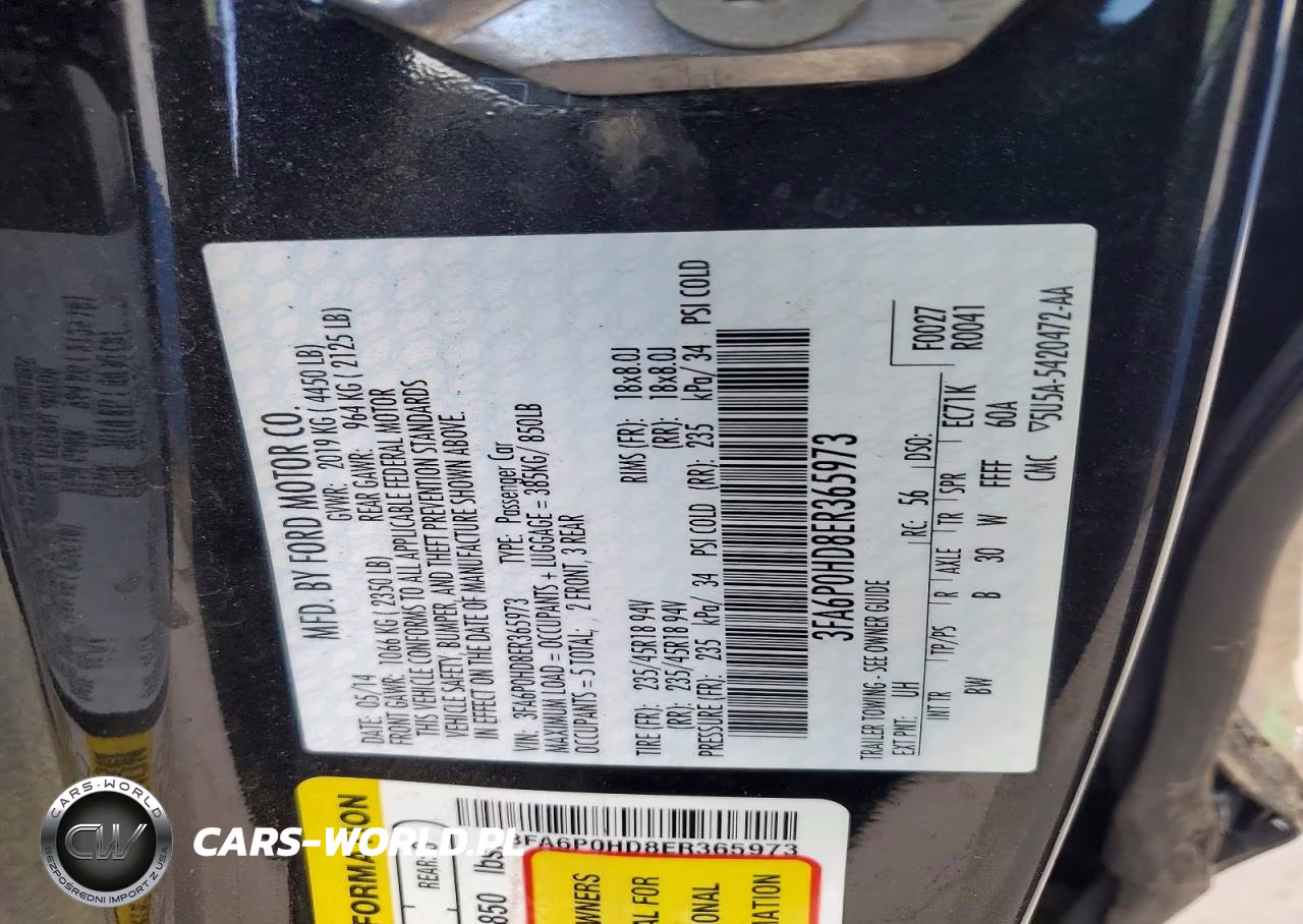 2014 Ford Fusion Se VIN:3FA6P0HD8ER365973 - 13