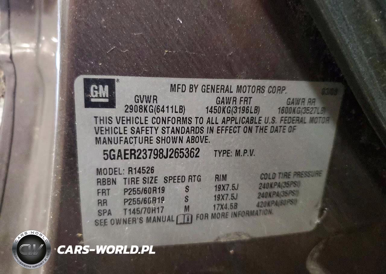 2008 Buick Enclave Cxl VIN:5GAER23798J265362 - 12