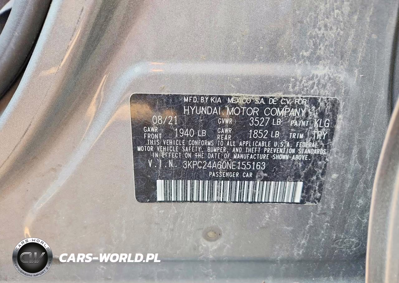 2022 Hyundai Accent Se VIN:3KPC24A60NE155163 - 12