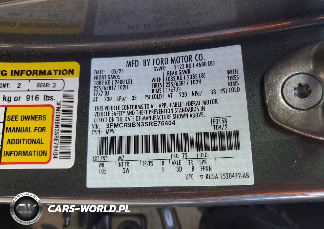 2025 Ford Bronco Sport Big Bend VIN:3FMCR9BN3SRE76404 - 13