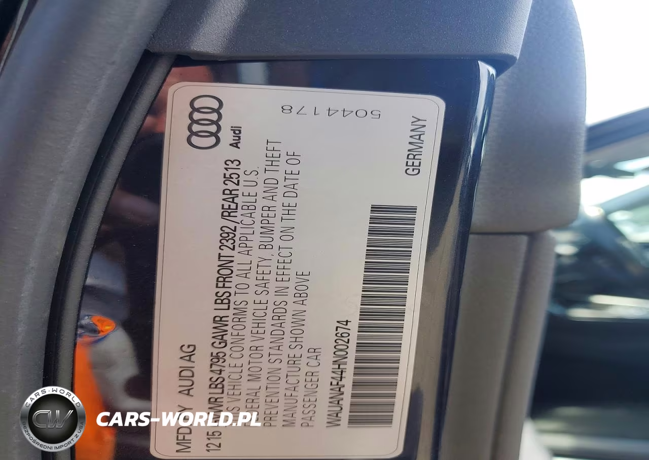 2017 Audi A4 Premium VIN:WAUANAF44HN002674 - 12