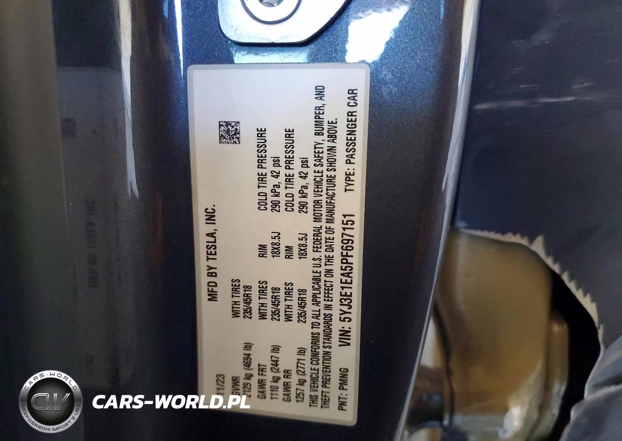 2023 Tesla Model 3 VIN:5YJ3E1EA5PF697151 - 12