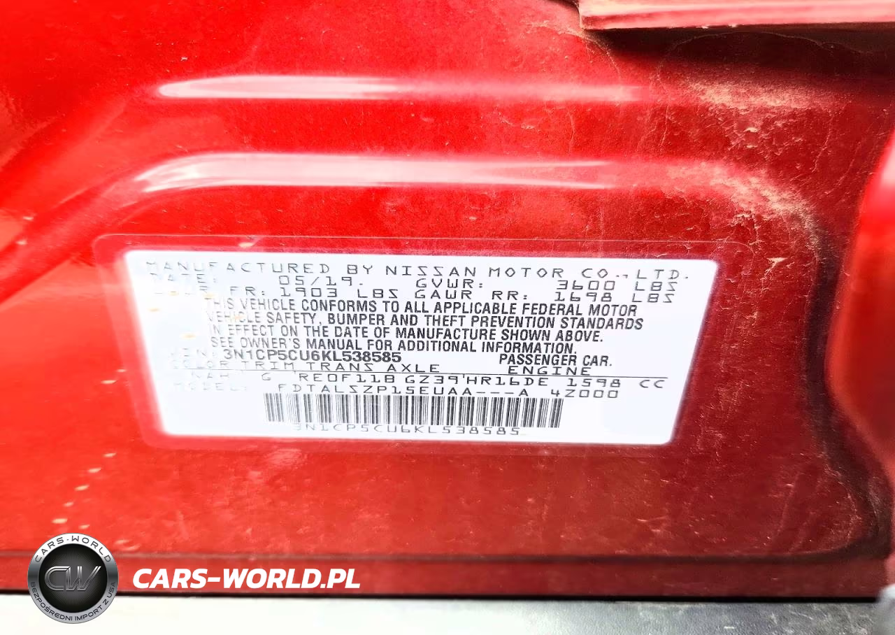2019 Nissan Kicks Sv VIN:3N1CP5CU6KL538585 - 13