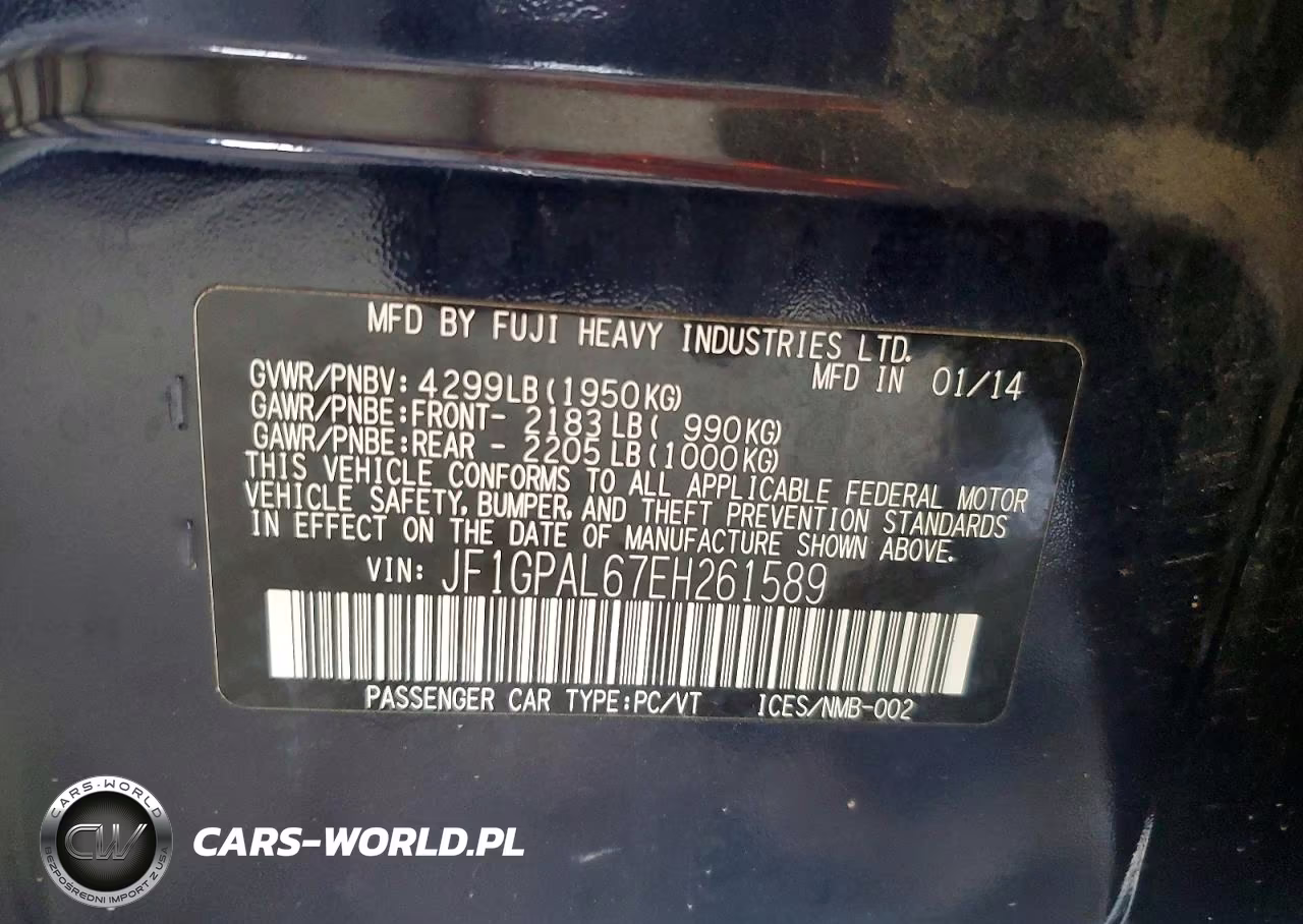 2014 Subaru Impreza Sport Premium VIN:JF1GPAL67EH261589 - 13