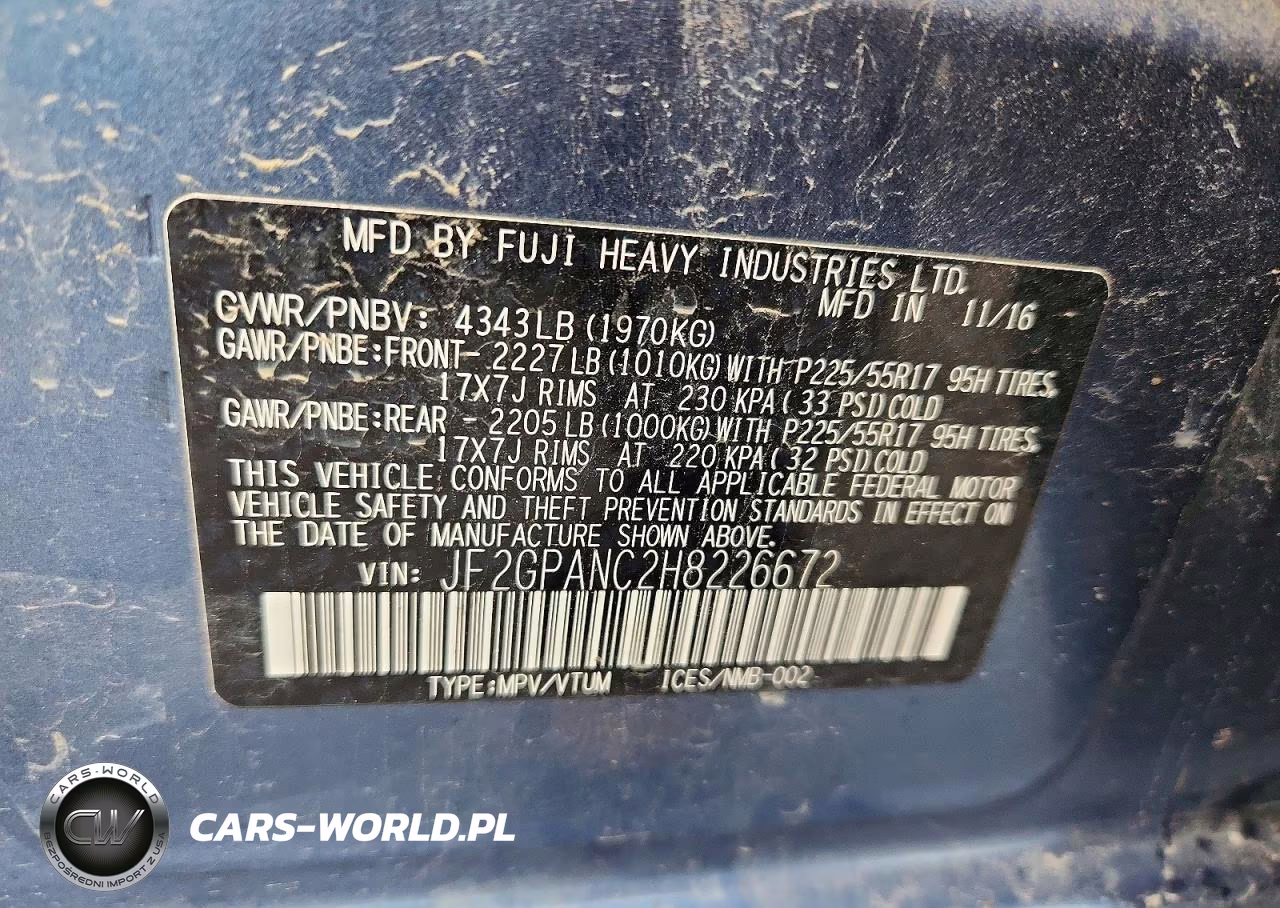 2017 Subaru Crosstrek Limited VIN:JF2GPANC2H8226672 - 12