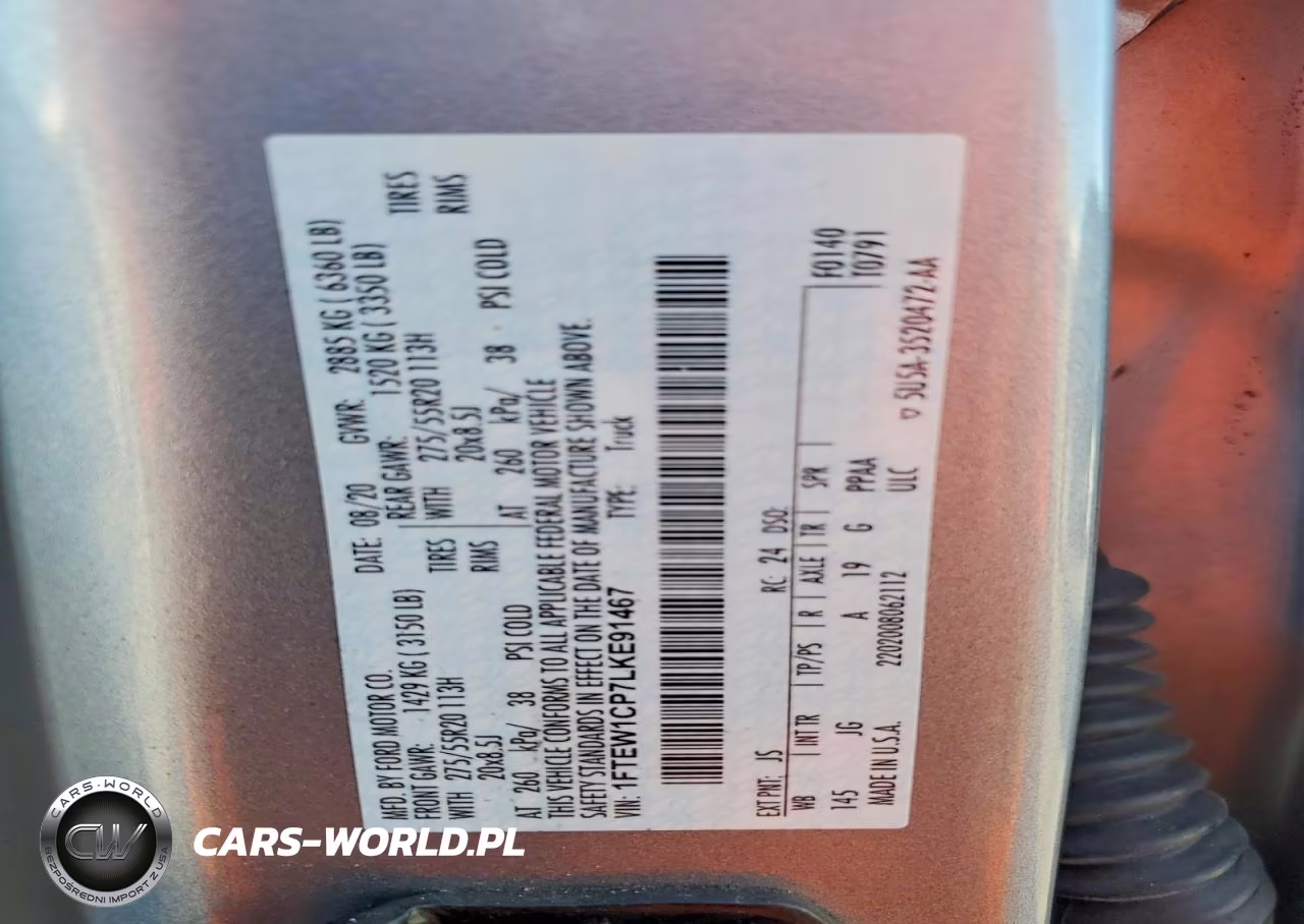 2020 Ford F-150 Xlt VIN:1FTEW1CP7LKE91467 - 12
