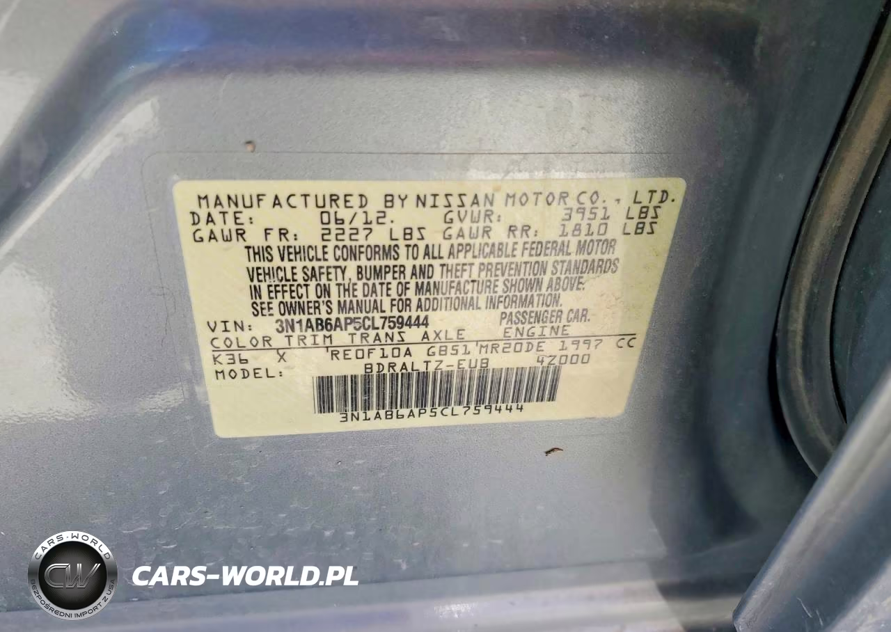 2012 Nissan Sentra 2.0 VIN:3N1AB6AP5CL759444 - 12
