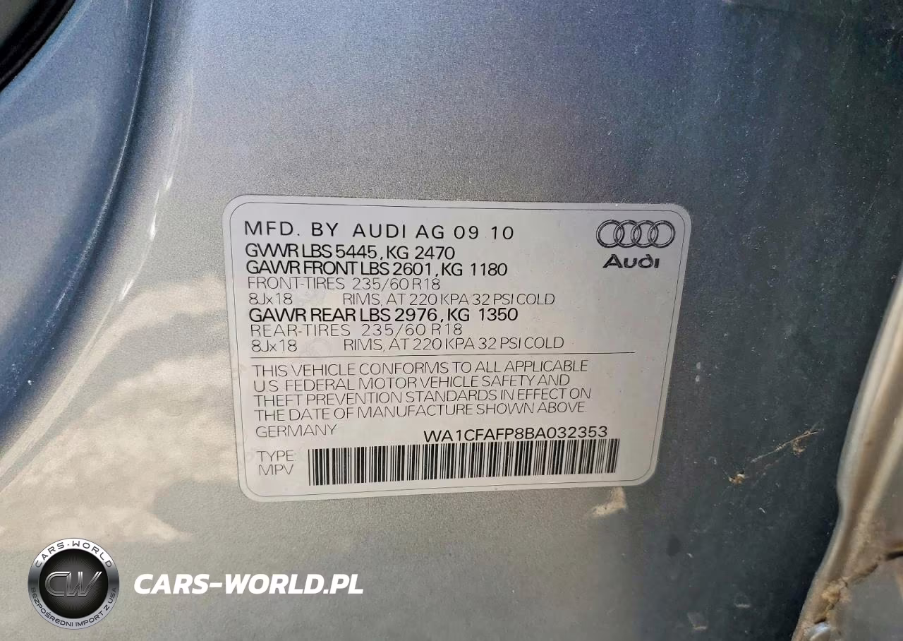 2011 Audi Q5 Premium VIN:WA1CFAFP8BA032353 - 13