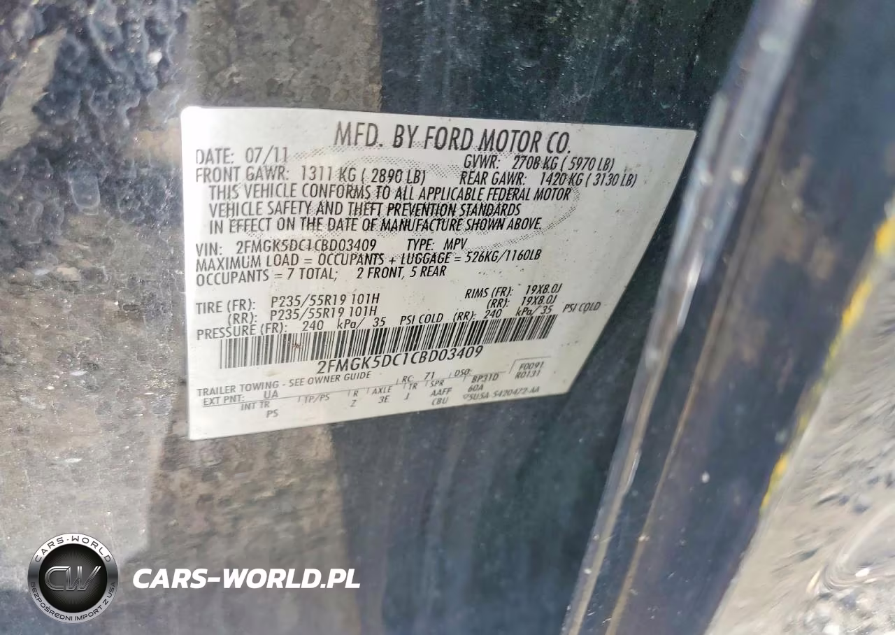 2012 Ford Flex Limited VIN:2FMGK5DC1CBD03409 - 13