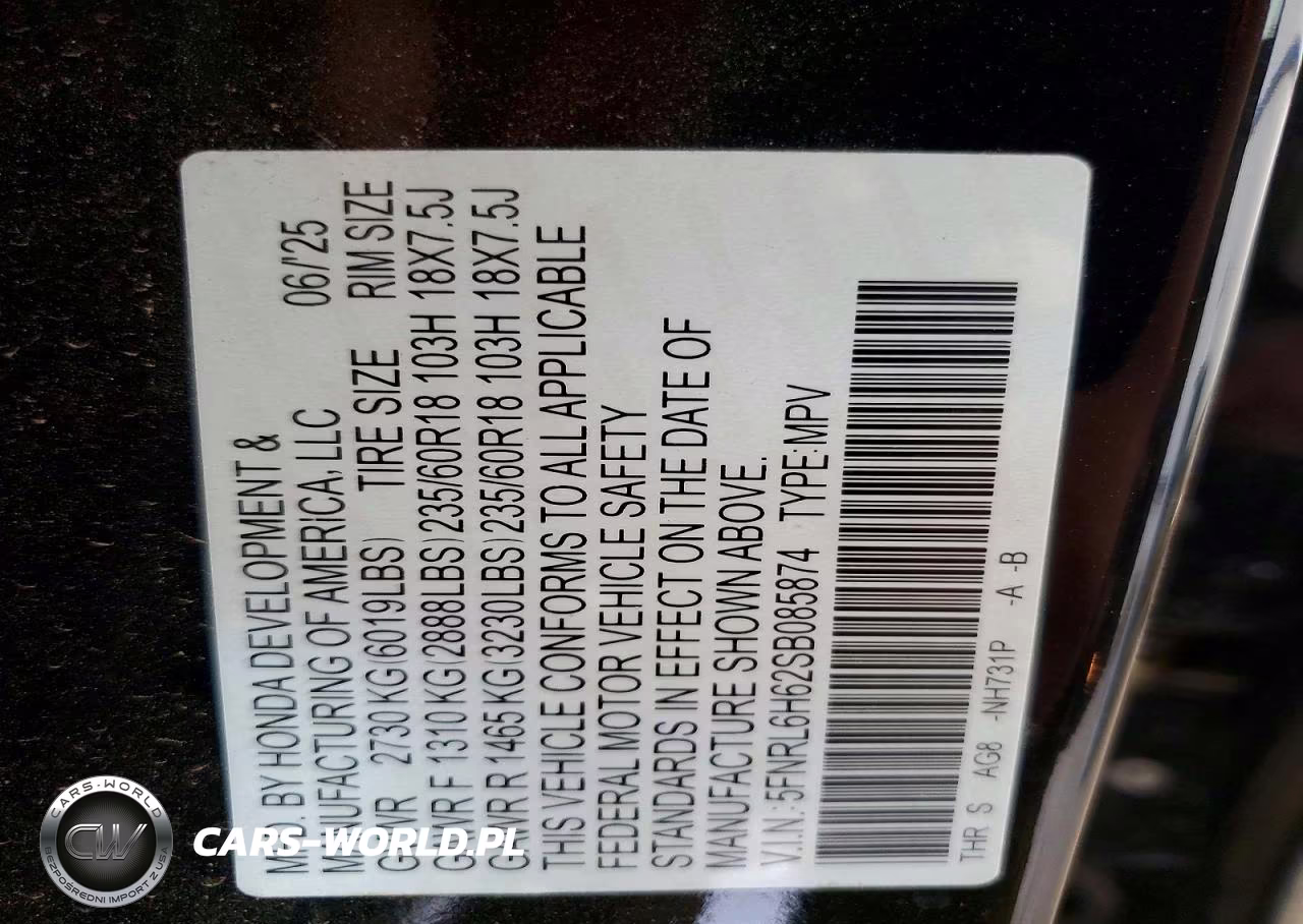 2025 Honda Odyssey Exl VIN:5FNRL6H62SB085874 - 13