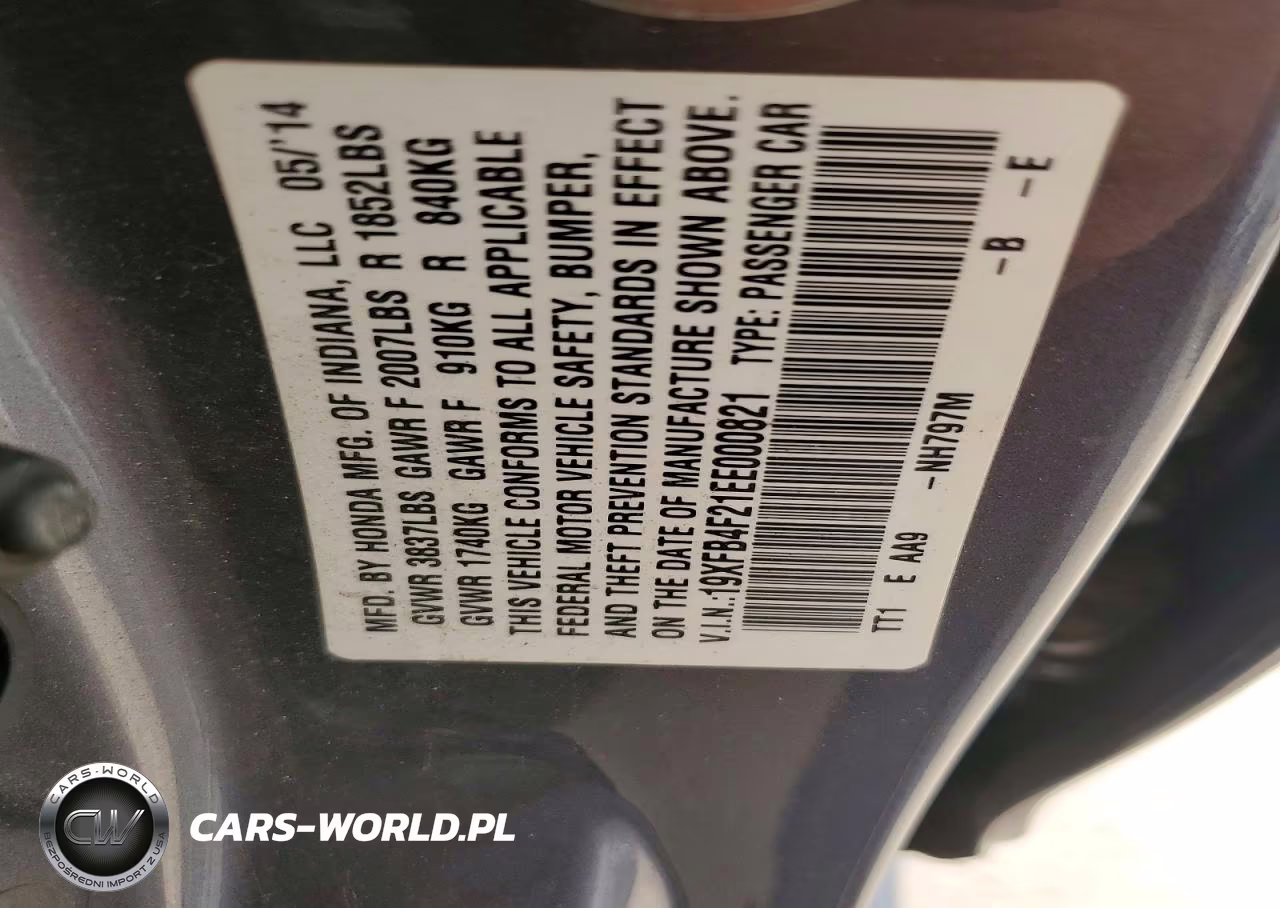 2014 Honda Civic Hybrid VIN:19XFB4F21EE000821 - 12