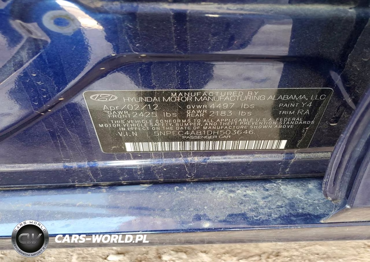2013 Hyundai Sonata Limited 2.0T VIN:5NPEC4AB1DH503646 - 12