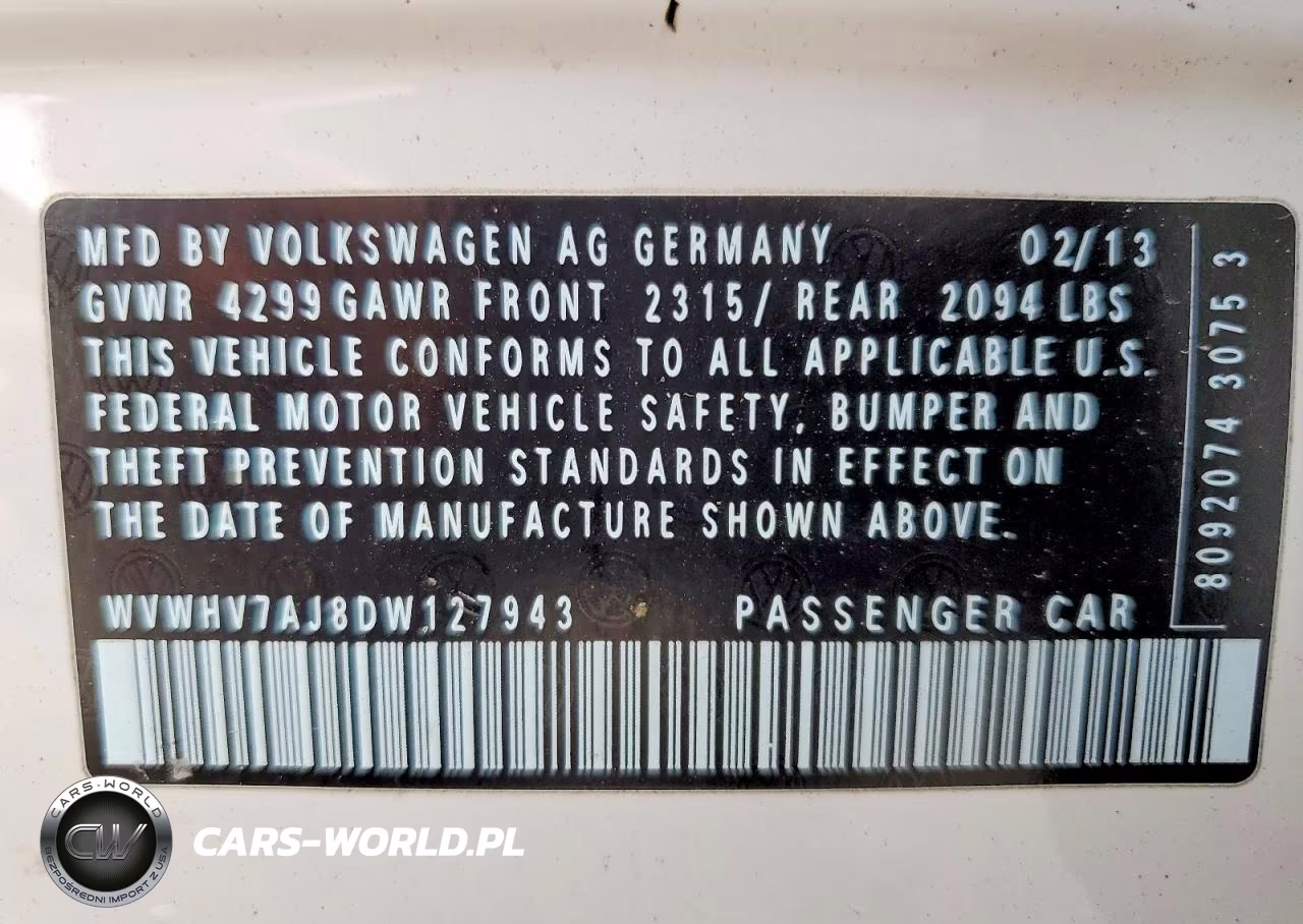 2013 Volkswagen Gti VIN:WVWHV7AJ8DW127943 - 13
