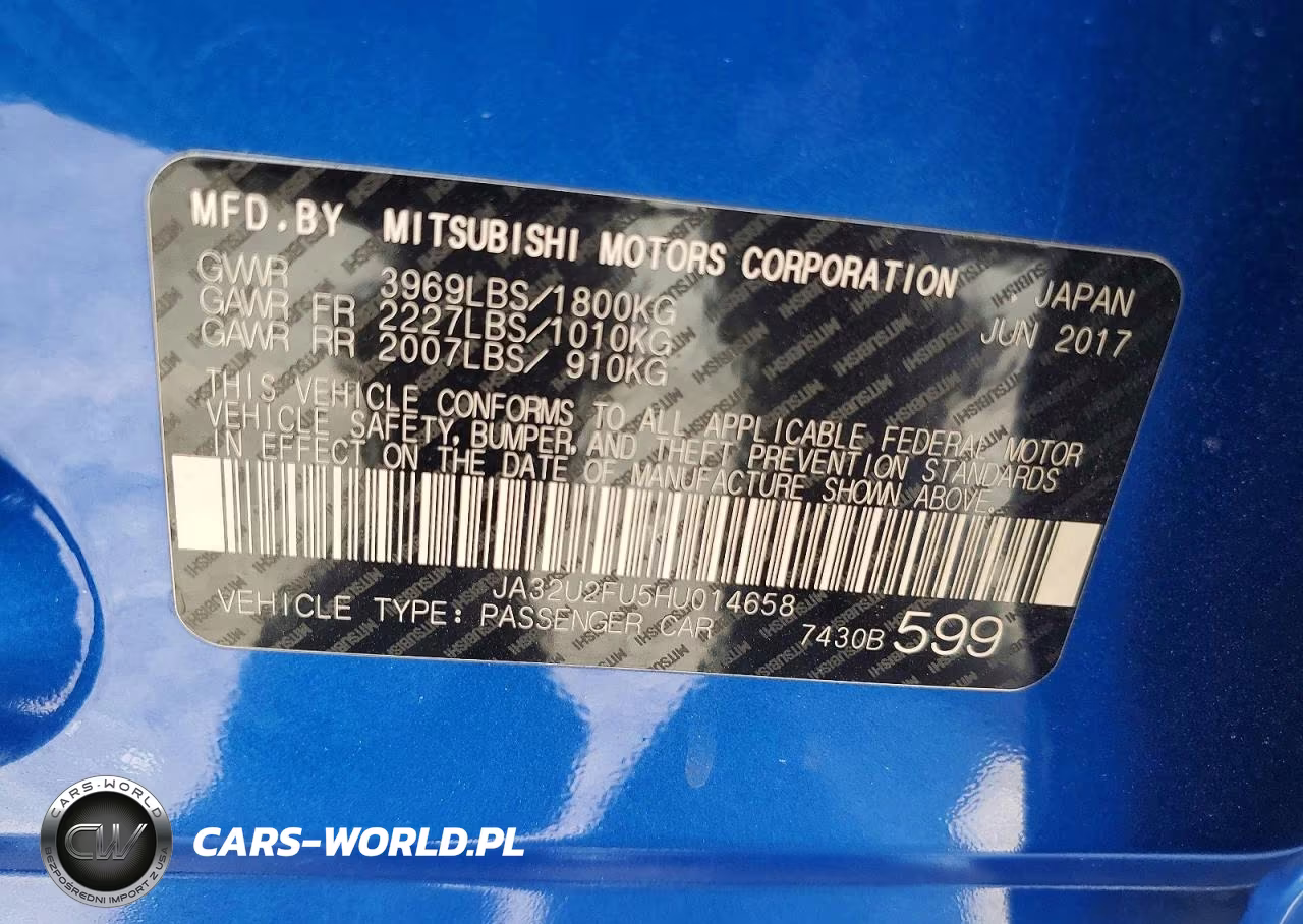 2017 Mitsubishi Lancer Es VIN:JA32U2FU5HU014658 - 12