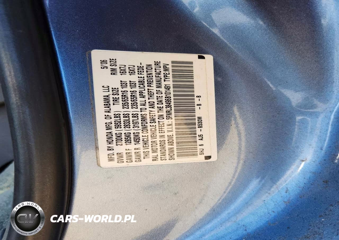 2006 Honda Odyssey Ex VIN:5FNRL38496B101491 - 13