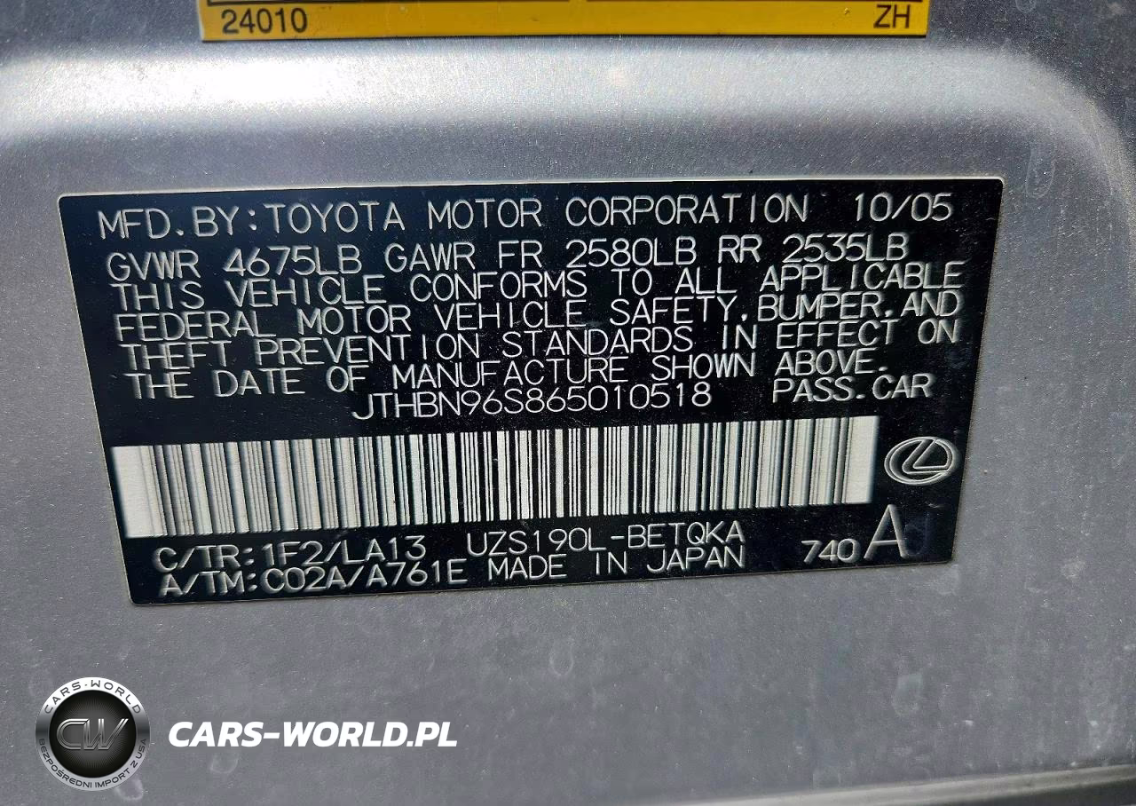 2006 Lexus Gs 430 VIN:JTHBN96S865010518 - 13