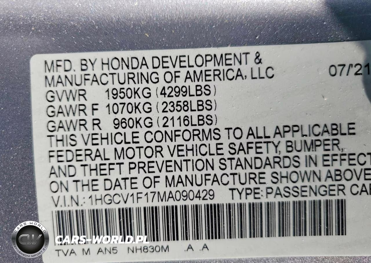2021 Honda Accord Lx VIN:1HGCV1F17MA090429 - 13