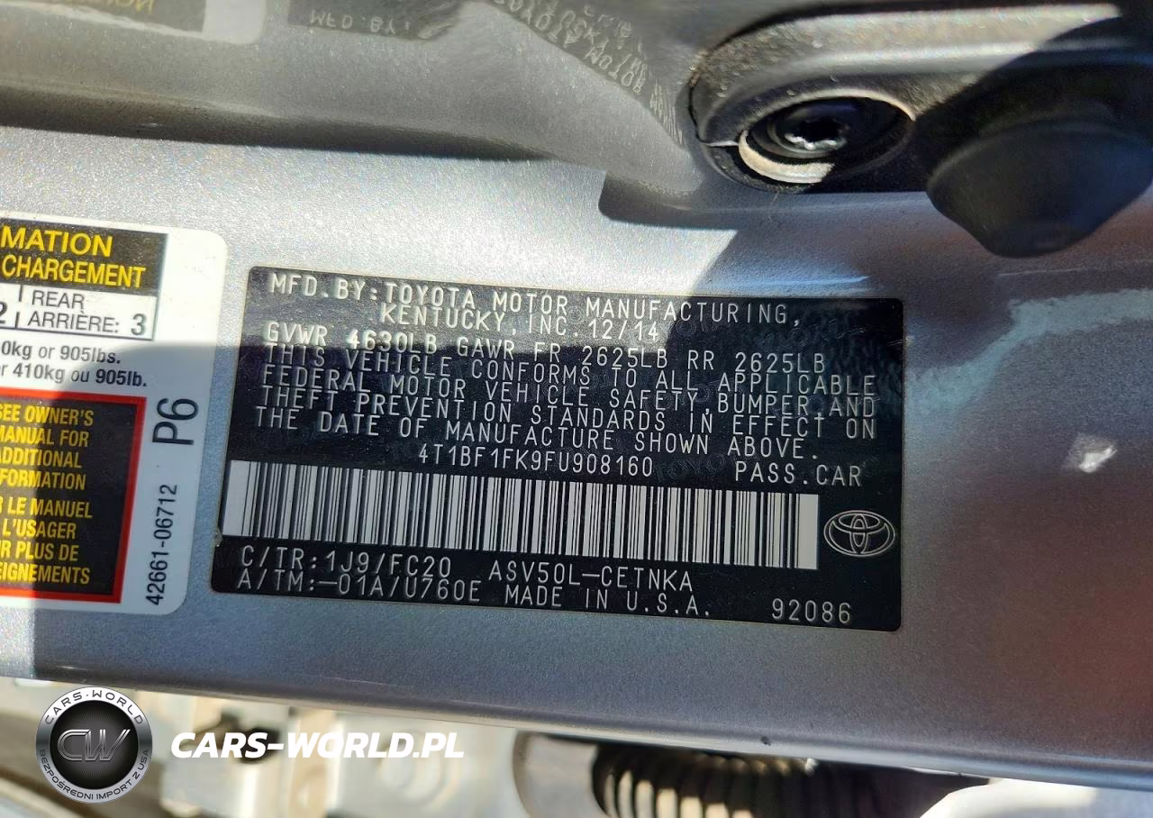 2015 Toyota Camry Le VIN:4T1BF1FK9FU908160 - 12