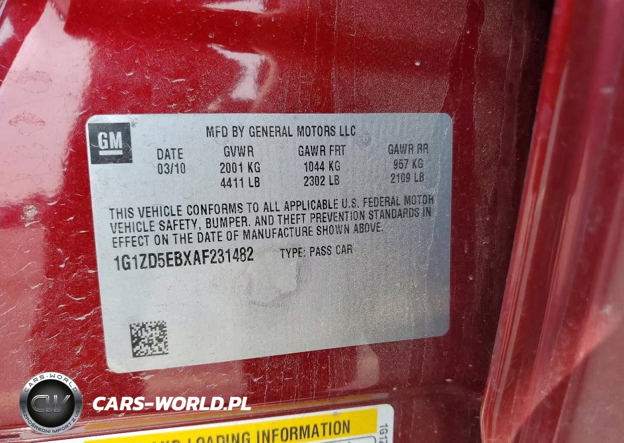2010 Chevrolet Malibu Lt VIN:1G1ZD5EBXAF231482 - 12