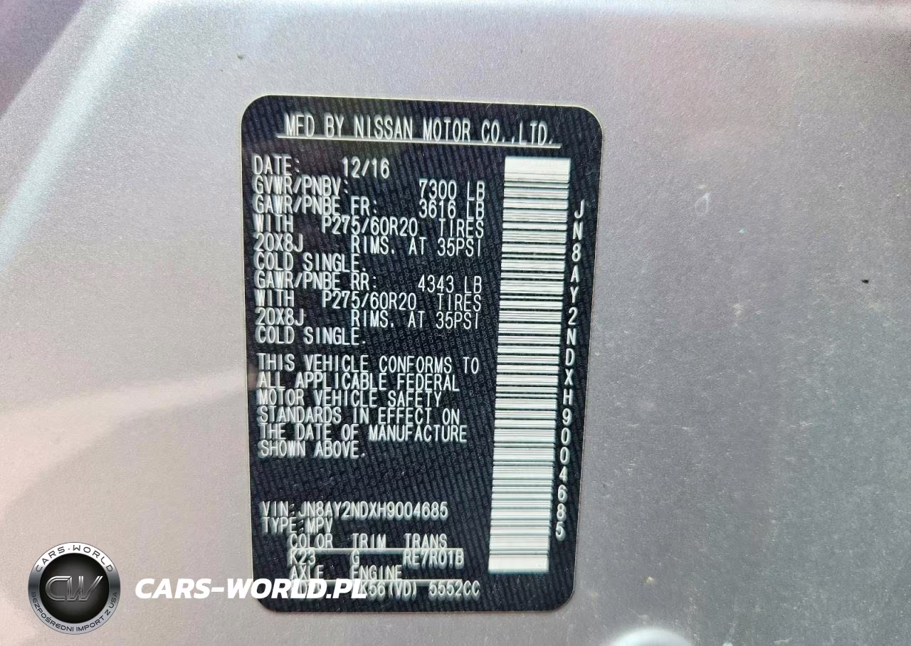 2017 Nissan Armada Sv VIN:JN8AY2NDXH9004685 - 14