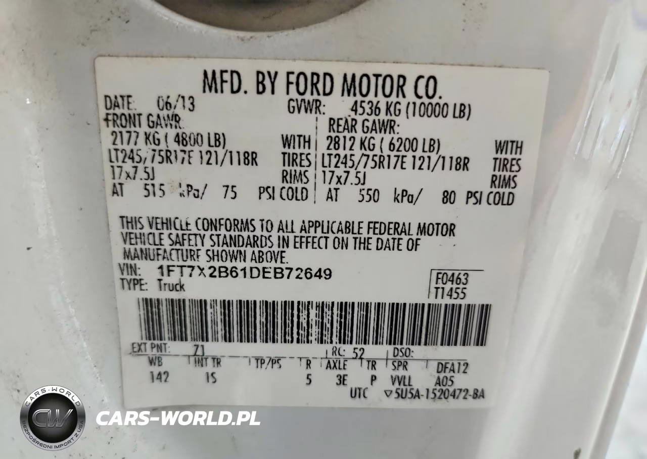 2013 Ford F250 Super Duty VIN:1FT7X2B61DEB72649 - 12
