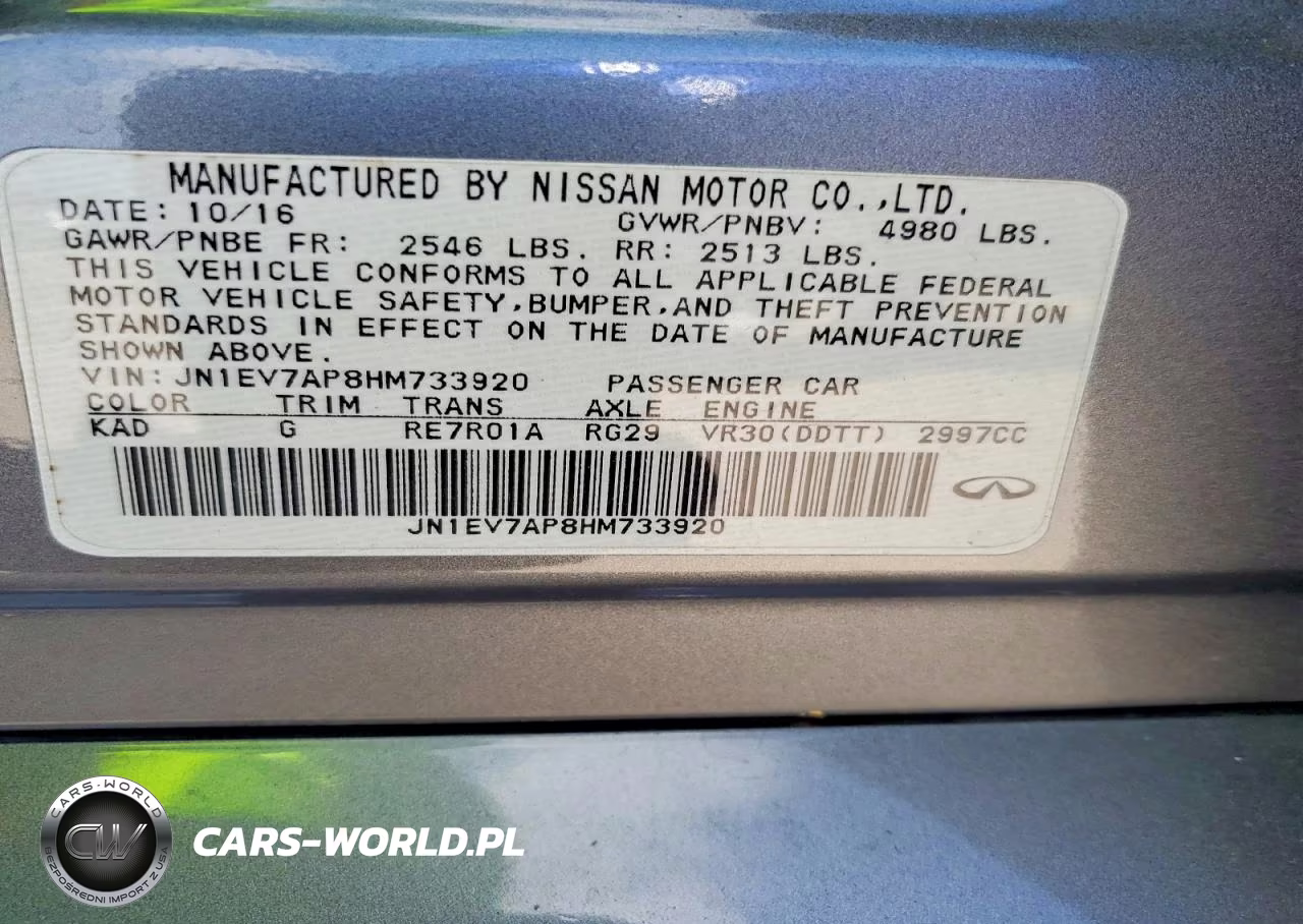 2017 Infiniti Q50 3.0T Premium VIN:JN1EV7AP8HM733920 - 12