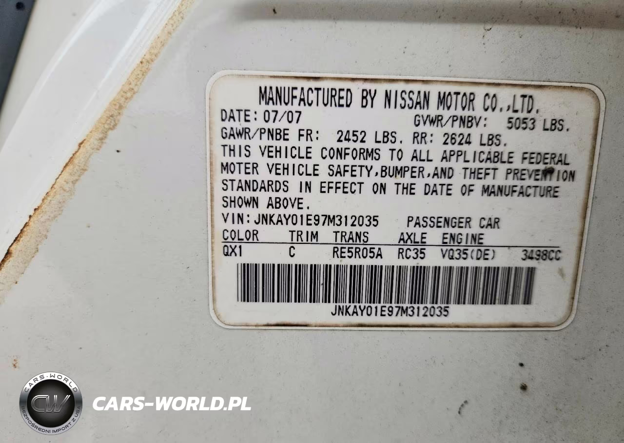2007 Infiniti M35 Base VIN:JNKAY01E97M312035 - 12