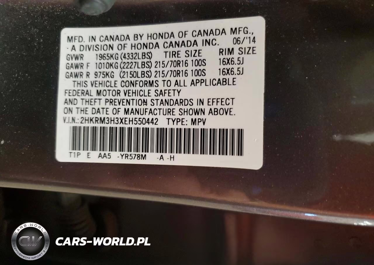 2014 Honda Cr-V Lx VIN:2HKRM3H3XEH550442 - 14