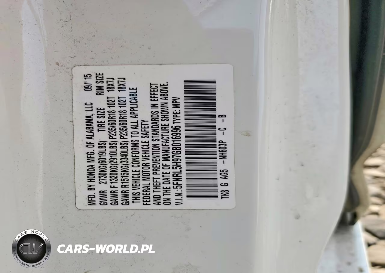 2016 Honda Odyssey Touring VIN:5FNRL5H97GB016996 - 13