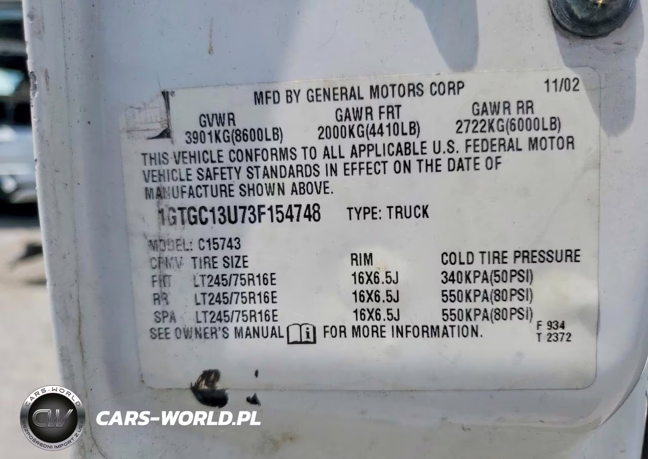 2003 GMC Sierra C1500 Heavy Duty VIN:1GTGC13U73F154748 - 13