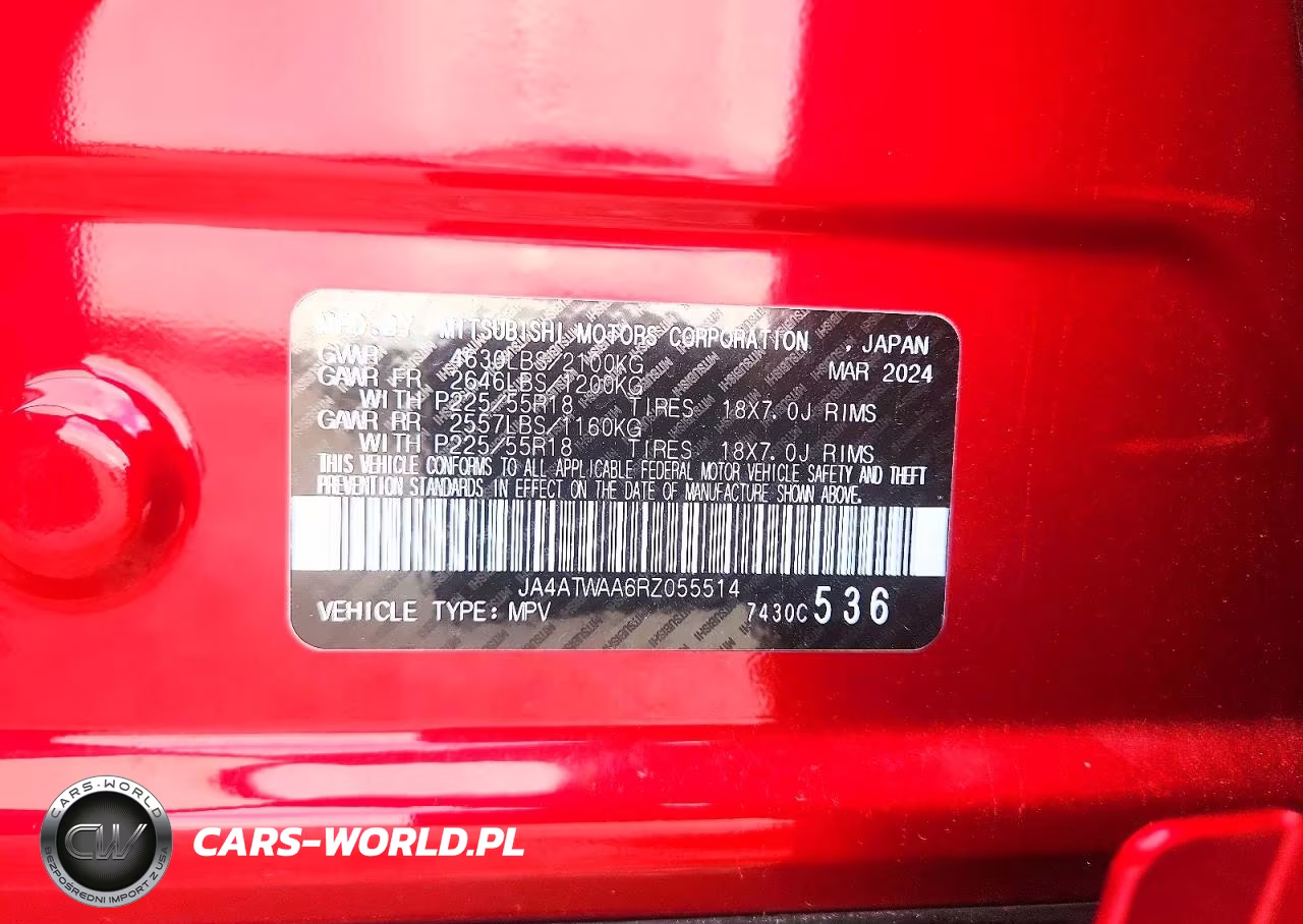 2024 Mitsubishi Eclipse Cross Se VIN:JA4ATWAA6RZ055514 - 12