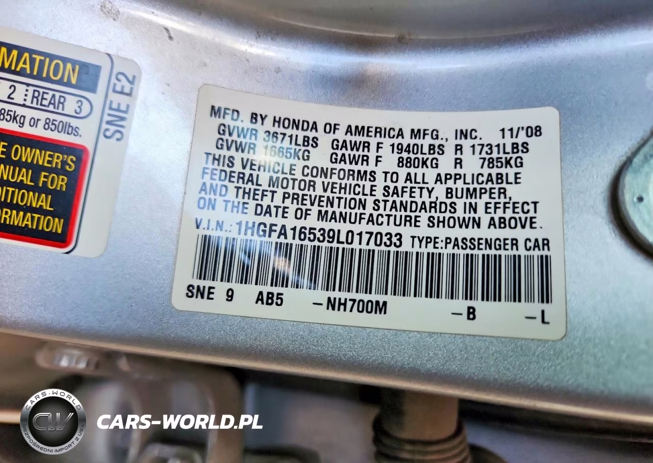 2009 Honda Civic Lx VIN:1HGFA16539L017033 - 12