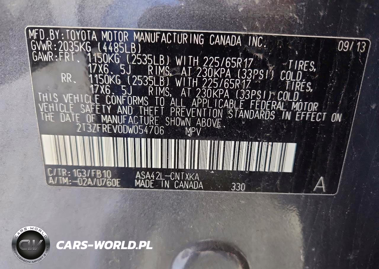 2013 Toyota Rav4 Le VIN:2T3ZFREV0DW054706 - 13