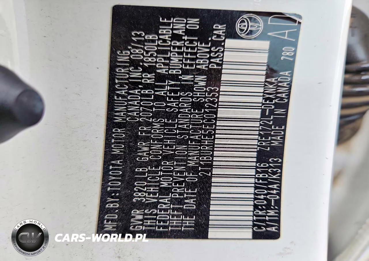 2014 Toyota Corolla Le Plus VIN:2T1BURHE5EC012353 - 12