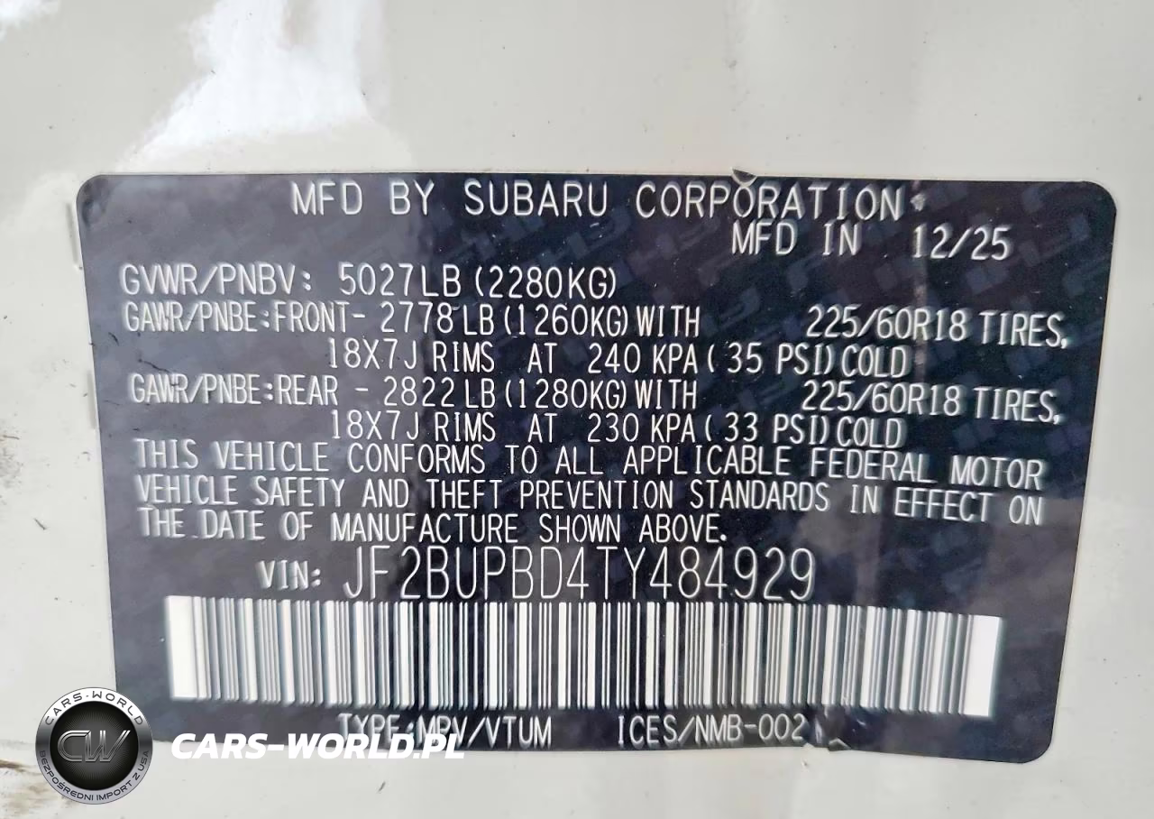 2026 Subaru Outback Premium VIN:JF2BUPBD4TY484929 - 14