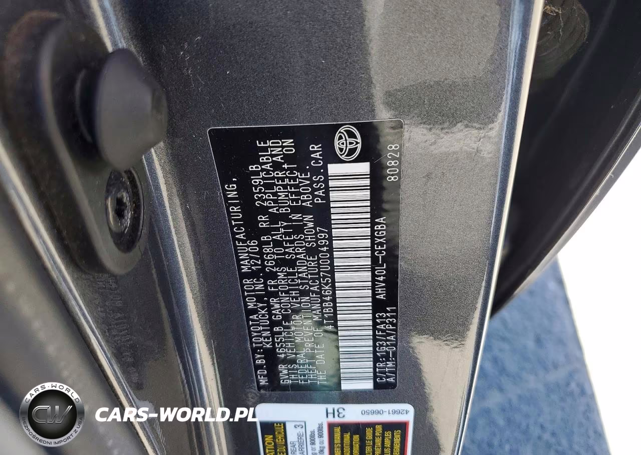 2007 Toyota Camry Hybrid VIN:4T1BB46K57U004997 - 12