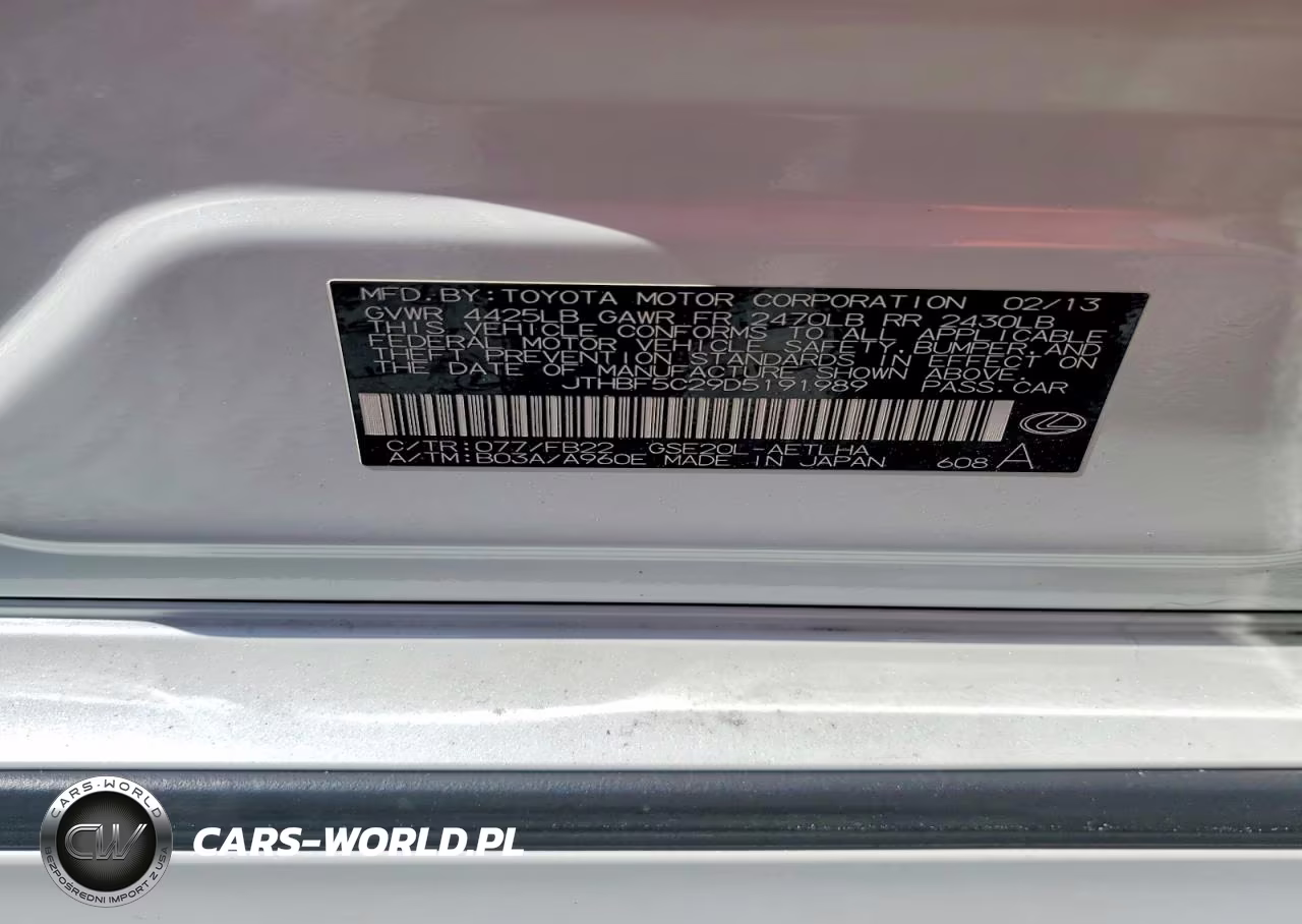 2013 Lexus Is 250 VIN:JTHBF5C29D5191989 - 13