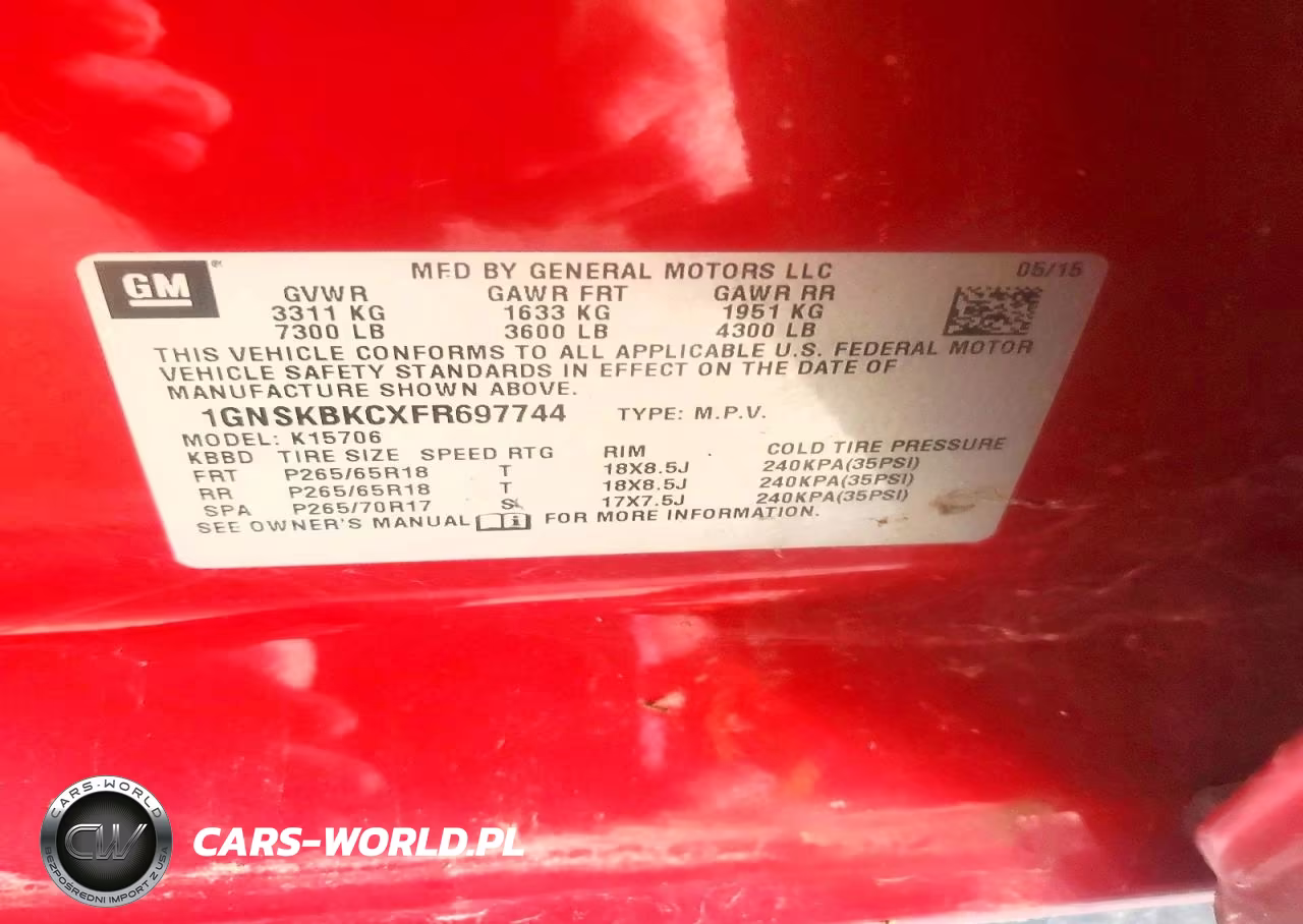 2015 Chevrolet Tahoe K1500 Lt VIN:1GNSKBKCXFR697744 - 14