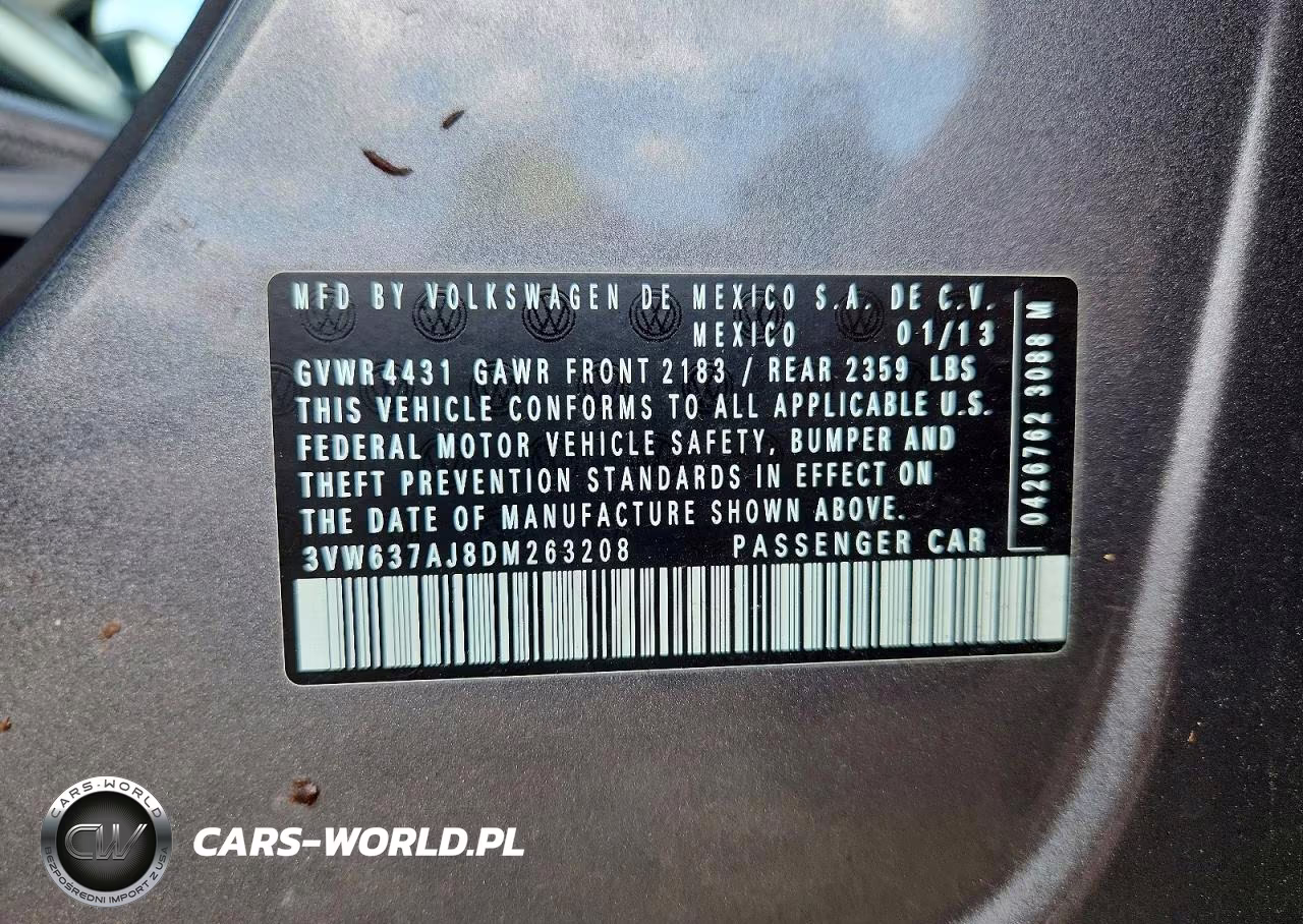 2013 Volkswagen Jetta Hybrid VIN:3VW637AJ8DM263208 - 12