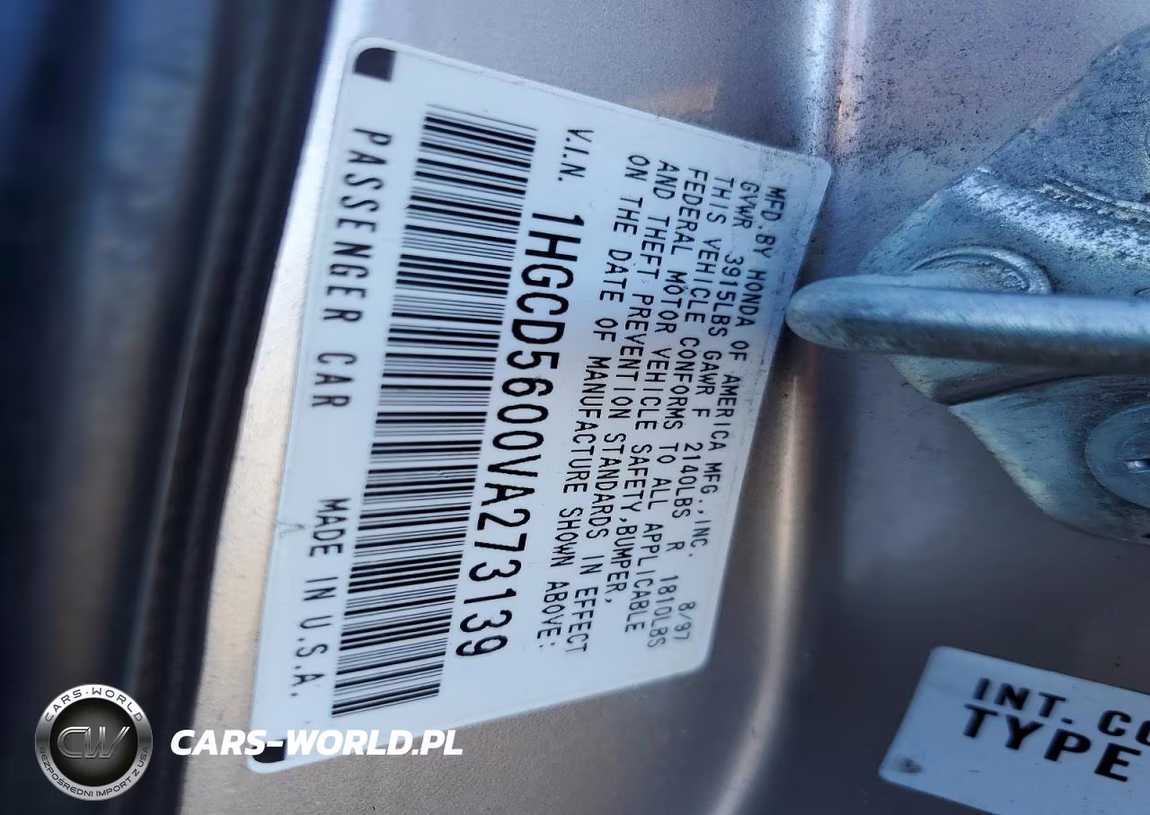 1997 Honda Accord Se VIN:1HGCD5600VA273139 - 12