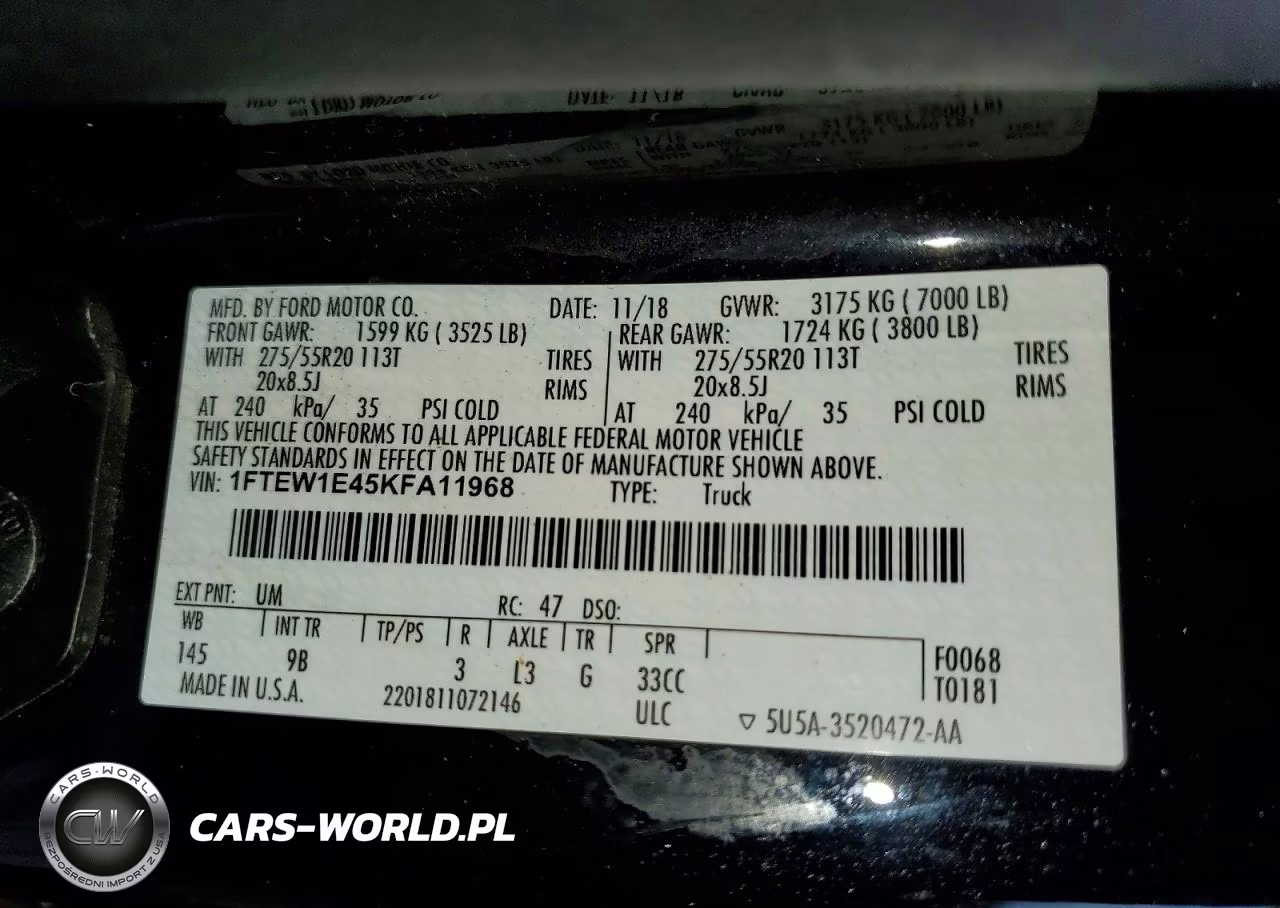 2019 Ford F150 Supercrew VIN:1FTEW1E45KFA11968 - 13