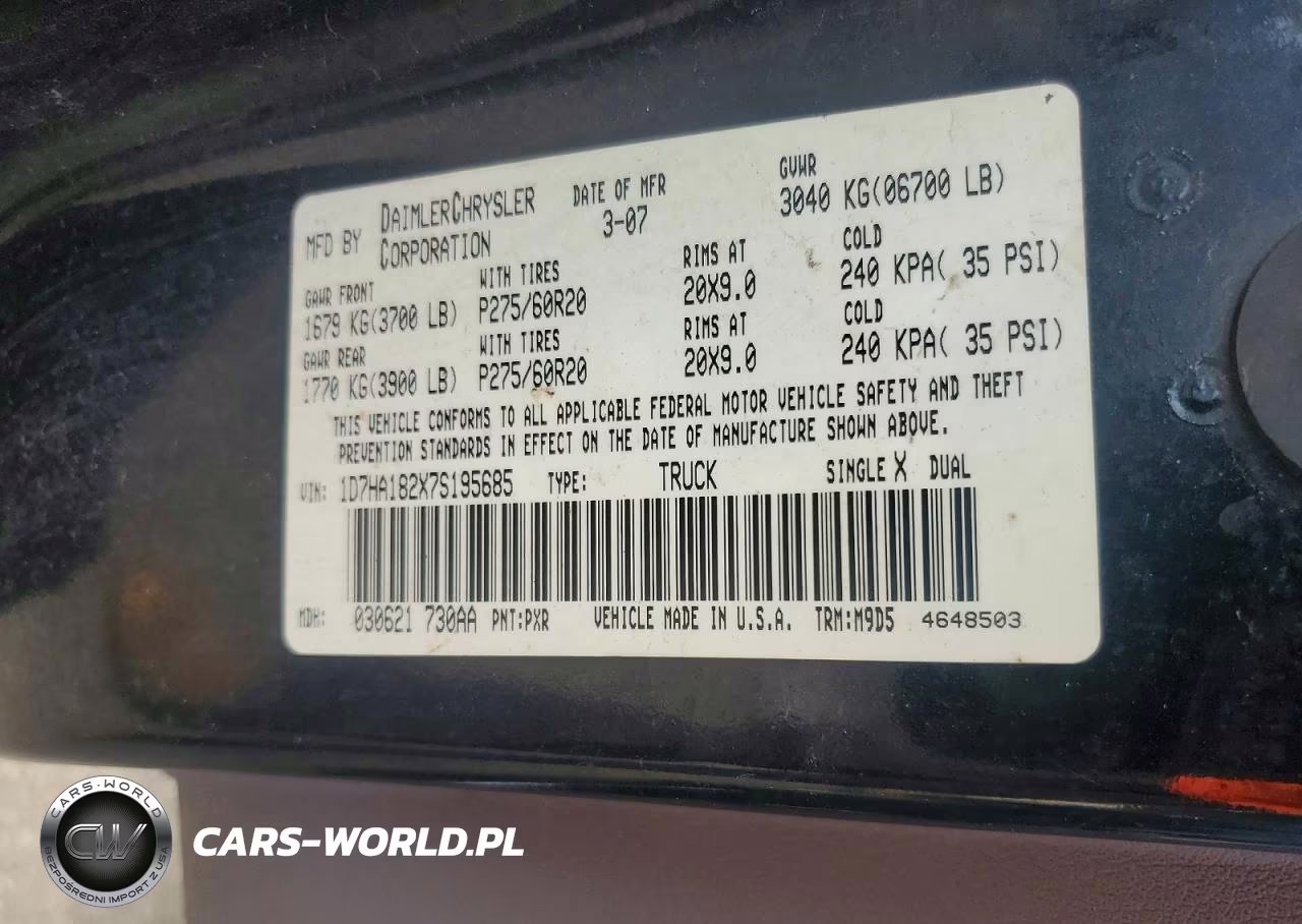 2007 Dodge Ram 1500 St VIN:1D7HA182X7S195685 - 12